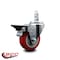 Service Caster 3.5'' Red Polyurethane Wheel Swivel 7/8'' Square Stem Caster with Brake SCC-SQ20S3514-PPUB-RED-PLB-78 - alternate 3